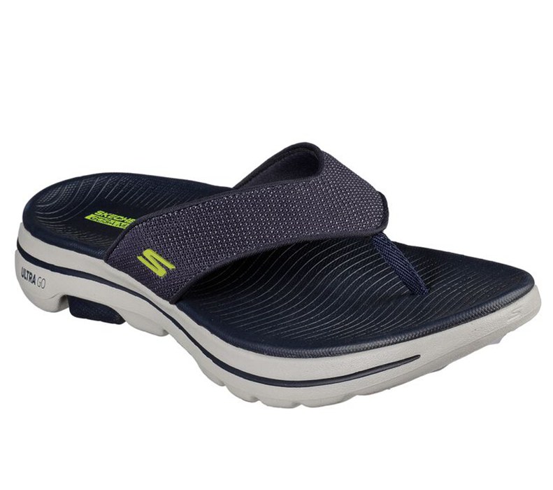Skechers Herr Marinblå/Ljus Gröna Flip Flop - Gowalk 5 - Iango - Sverige (WHBVA-8591)